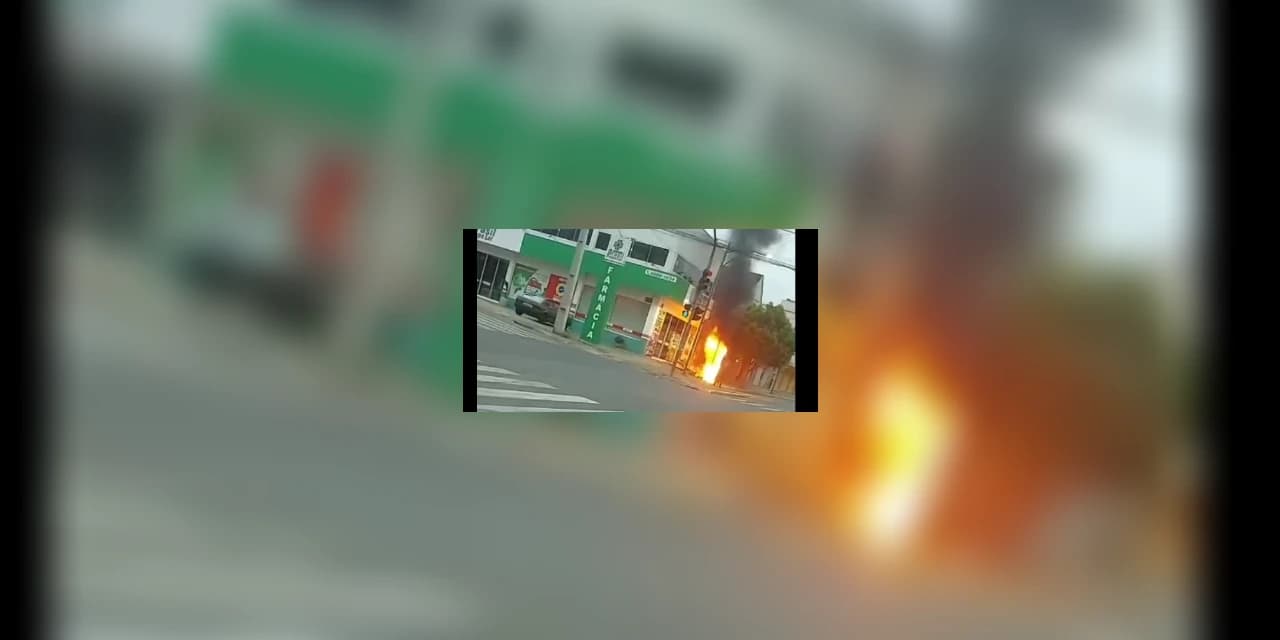 Vandalismo: Indivíduo ateou fogo em uma lixeira no centro de Prudentópolis