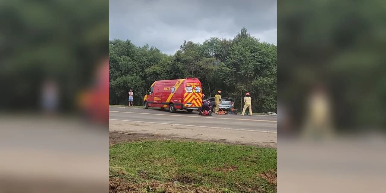 Acidente na BR-373 em Prudentópolis deixou mulher gravemente ferida