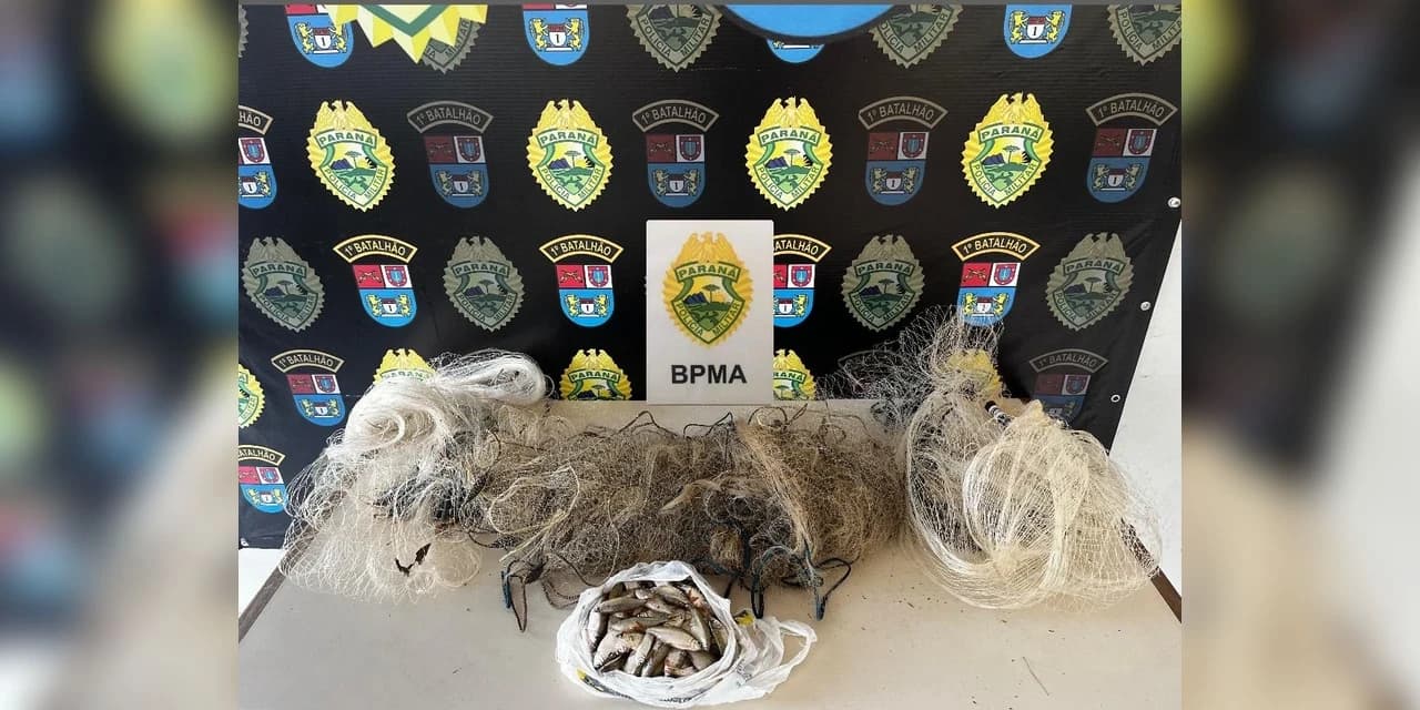 Polícia ambiental flagra pesca predatória em Ponta Grossa