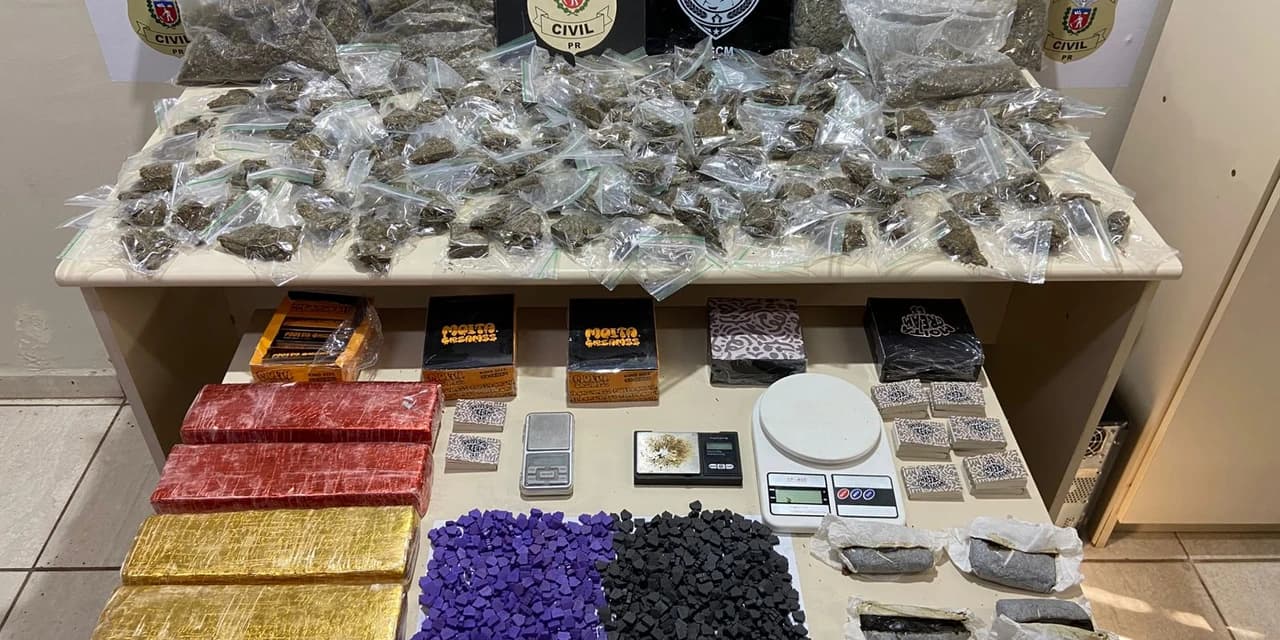 Policia Civil apreende grande quantidade de entorpecentes e prendem homem em flagrante em Ponta Grossa