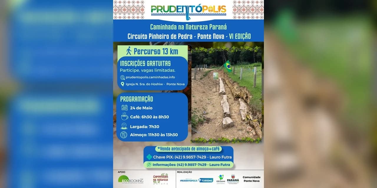 Caminhada na Natureza em Ponte Nova chega à sua 6ª edição com inscrições abertas e gratuitas