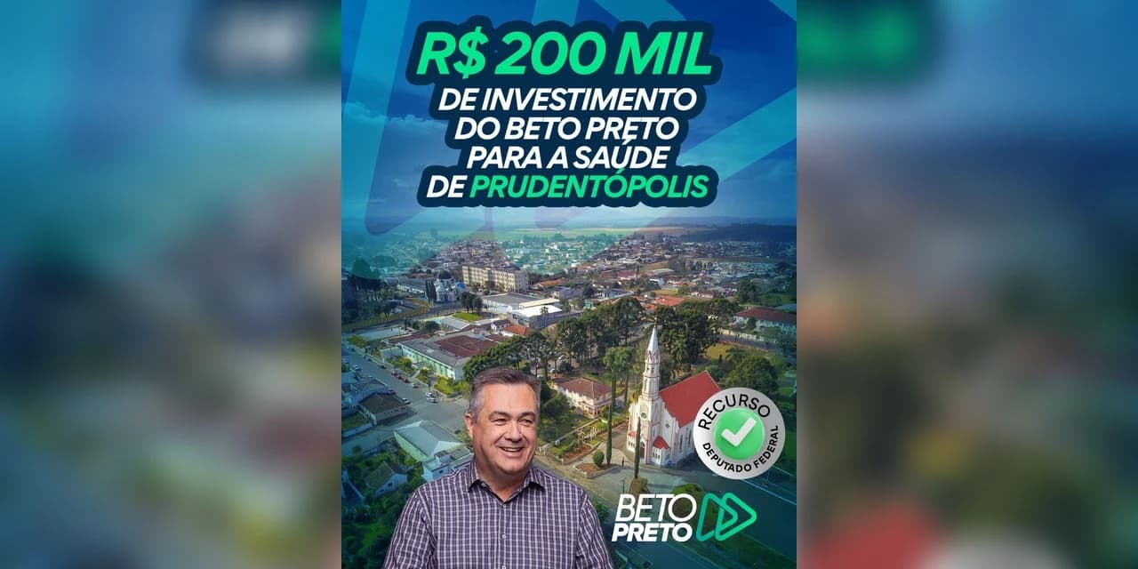 Beto Preto garante R$ 200 mil em emendas para a saúde de Prudentópolis