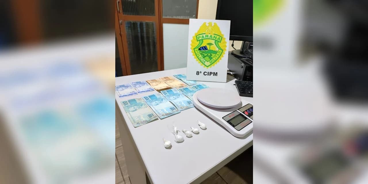 Em Ivaí traficante tenta fugir da polícia mas é preso com cocaína, balança de precisão e dinheiro