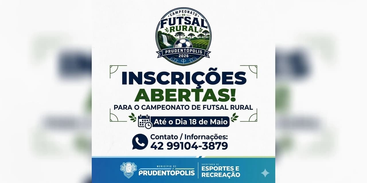 Últimos dias para garantir vaga no Campeonato Rural de Futsal de Prudentópolis