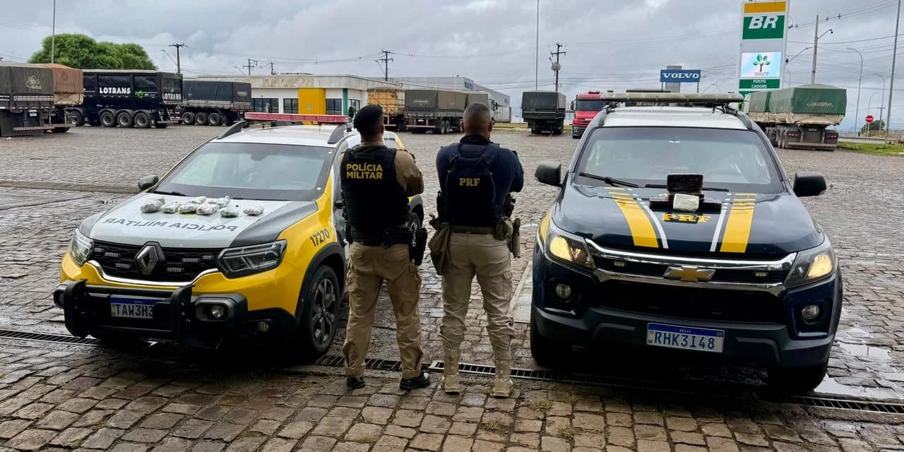 PRF e PMPR apreendem drogas escondidas em tanque de combustível na BR-277, em Guarapuava