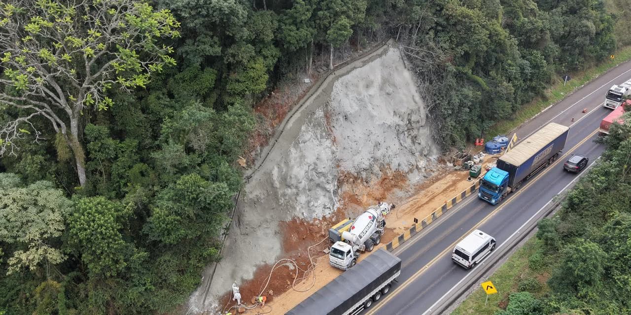 EPR Iguaçu inicia aplicação de concreto projetado em obra de contenção na Serra da Esperança