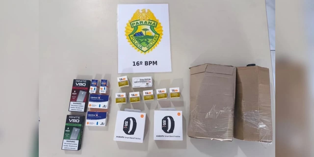 PM flagra contrabando de ‘Mounjaro’ e outros produtos em Guarapuava