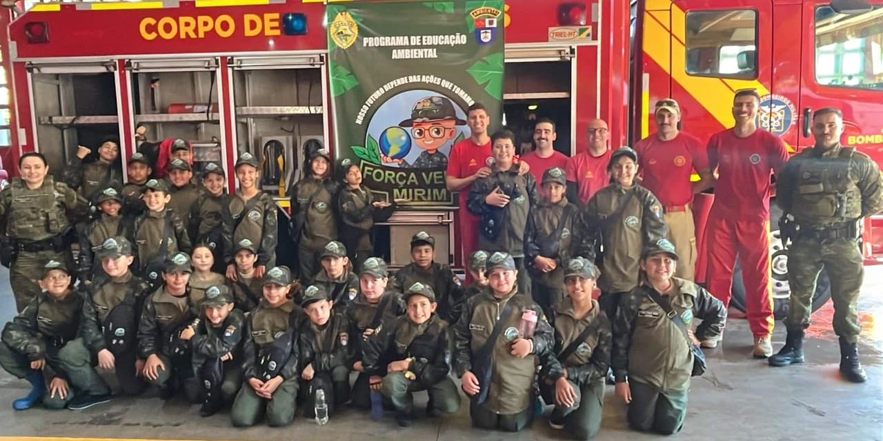 Polícia Ambiental realiza atividades com alunos do Programa Educacional Força Verde Mirim