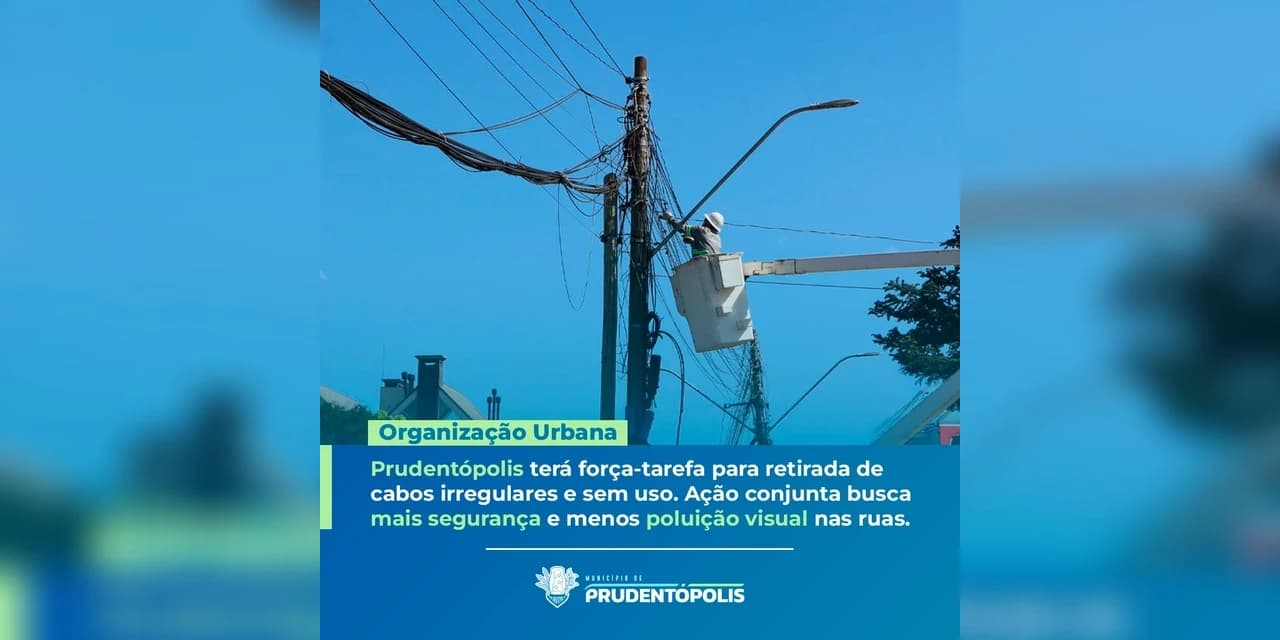 Prudentópolis terá força-tarefa para retirada de cabos irregulares e sem uso