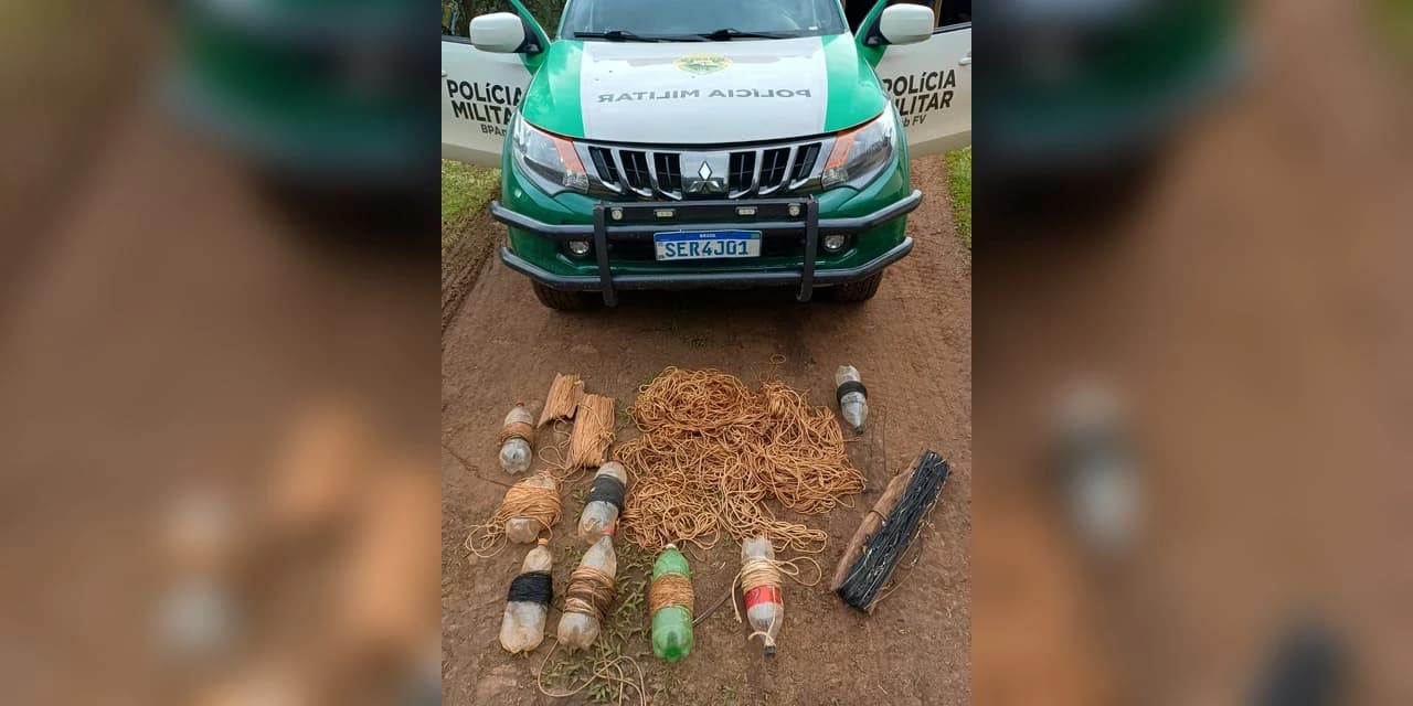 Polícia Militar Ambiental apreende mais de 800 metros de petrechos de pesca irregular na Represa Salto Santiago