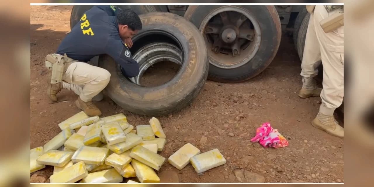 PRF apreende 95 quilos de cocaína em carreta na BR-277, em Cascavel