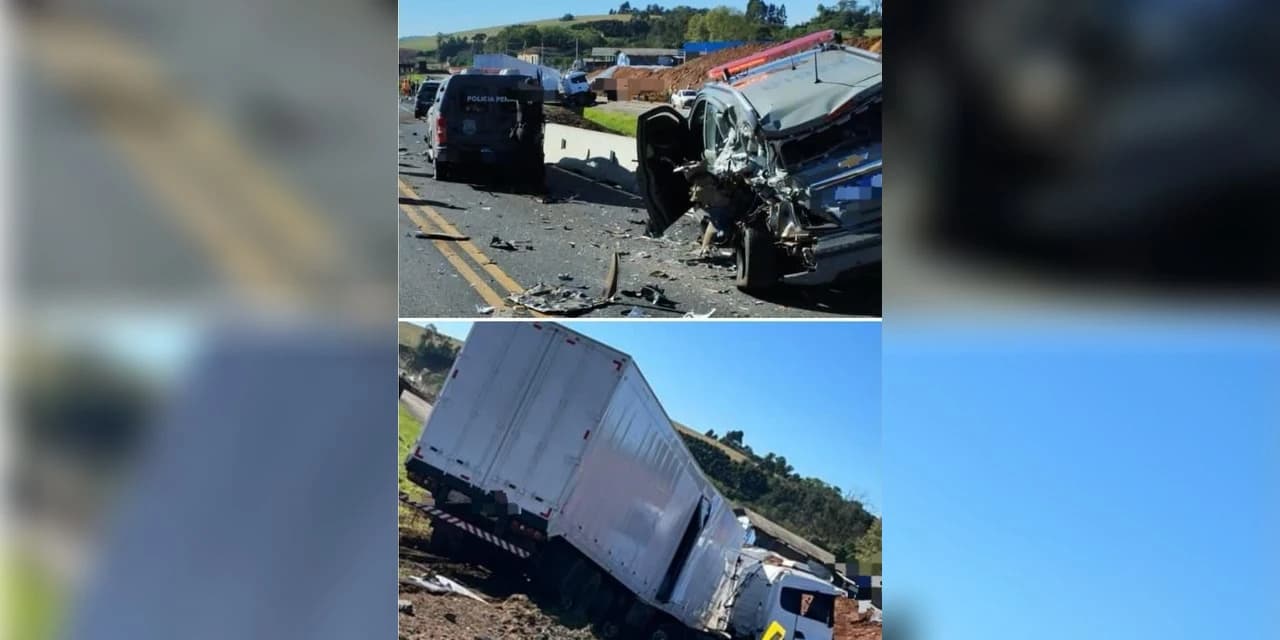 Engavetamento envolvendo sete veículos deixa uma pessoa ferida na BR-277, em Irati