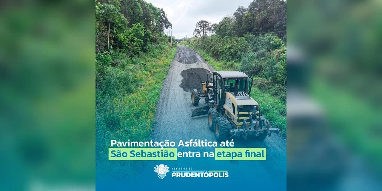 Pavimentação entre Linha Esperança e São Sebastião entra na reta final