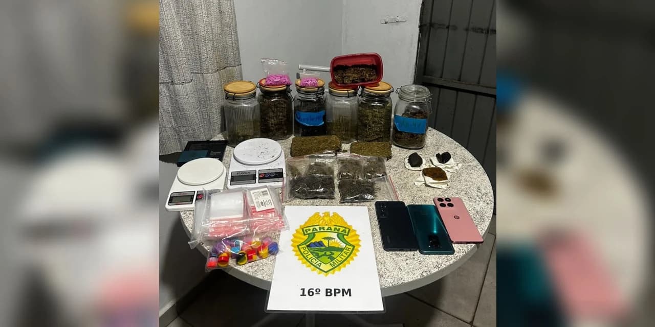 Ponto de tráfico é descoberto após chamado de roubo em Guarapuava; casal é preso