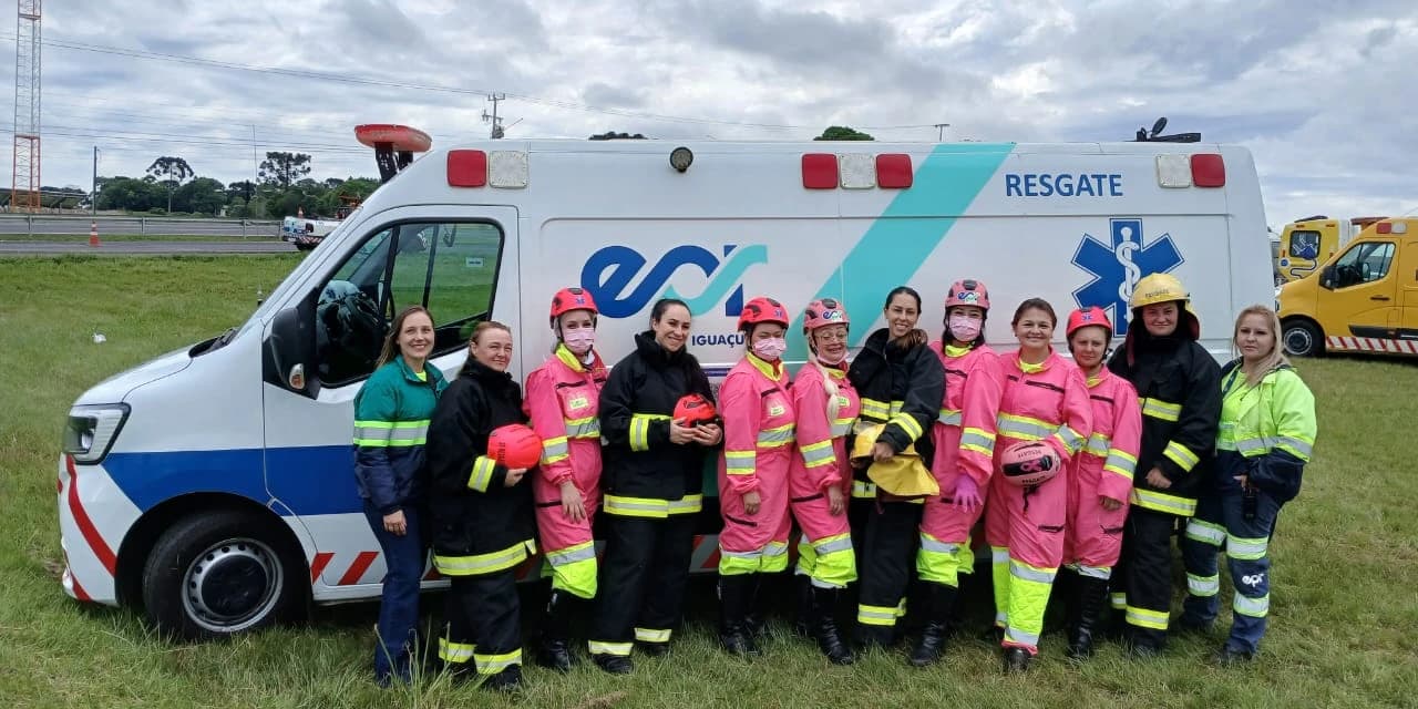 EPR Iguaçu, Via Araucária e PRF realizam simulado de resgate veicular com equipes femininas na BR-277 em Prudentópolis